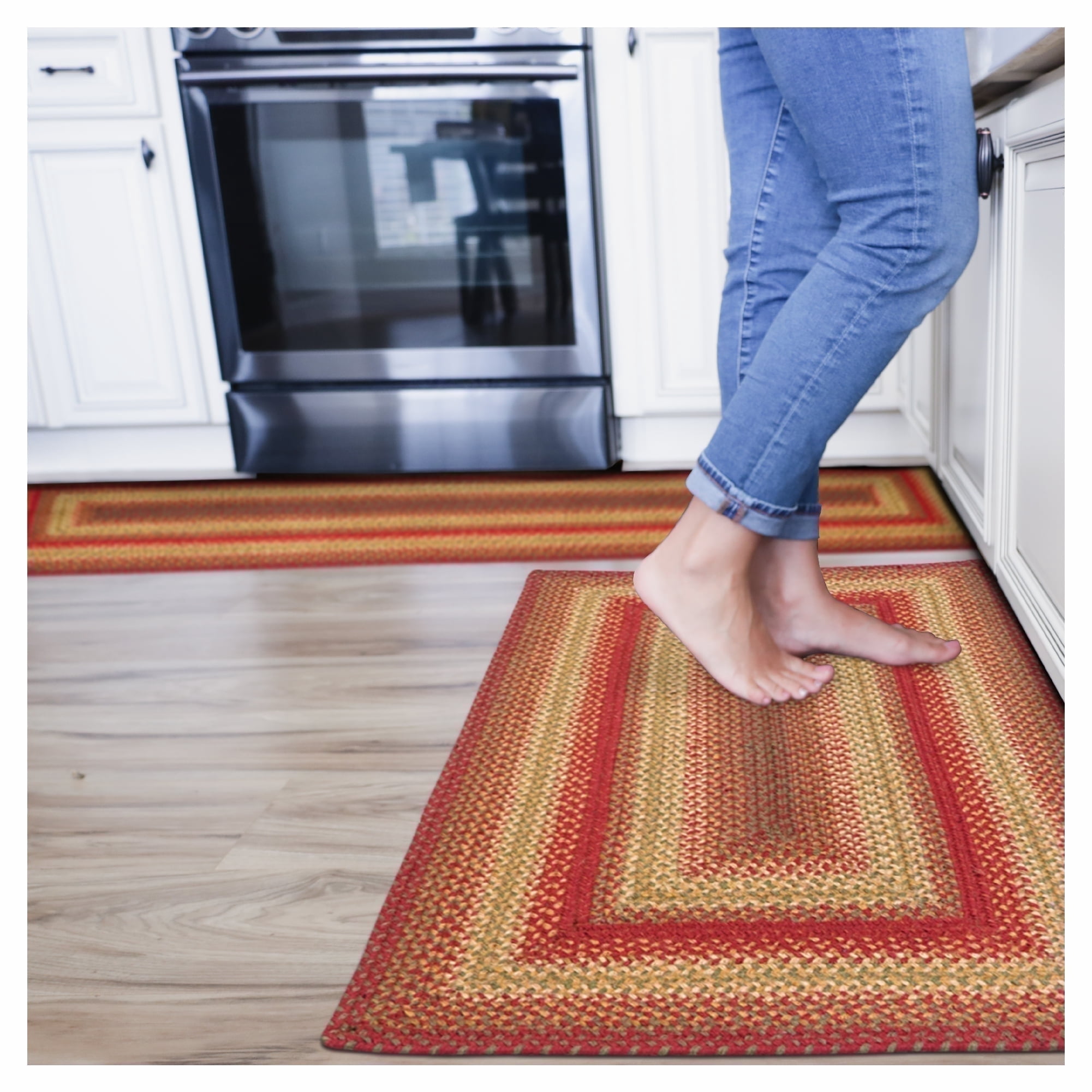 Homespice 2x3 Red Braided Rug. Cider Barn Red Jute Rug. Uses- Kitchen ...