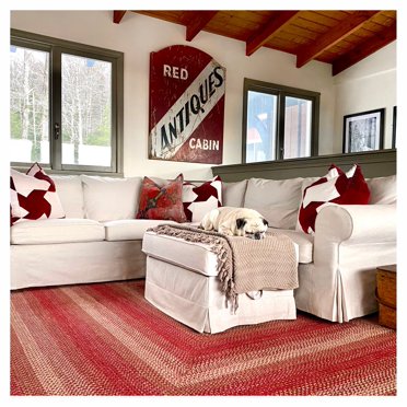 Homespice Pumpkin Pie Reversible Red Cotton Rug 27