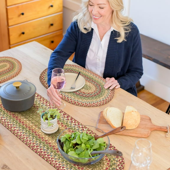 Homespice - Azalea Jute Table Runners 36 Inches Long, a Textured Table Runner to Use as a Dinner Table Runner - Durable, Tightly Stitched, and Lays Flat - Hand Braided Oval Table Runner, 11x36 Inches