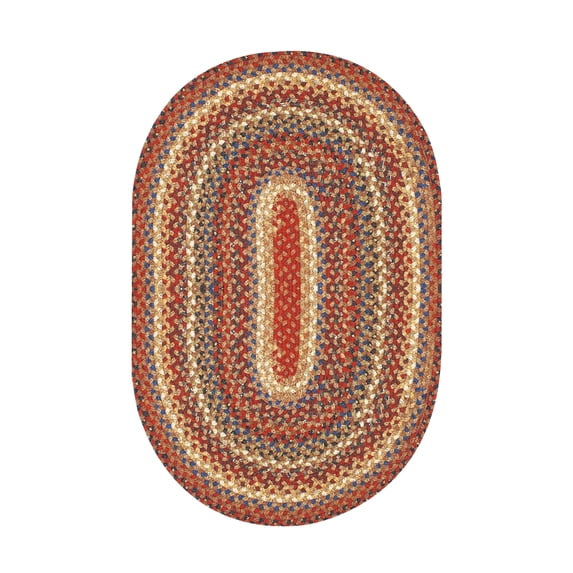 Homespice - Biscotti Country Style Braided Rug, Perfect Rustic Area Rug to Use as a Cream and Brown Bedroom Rug - Premium Printed Cotton Fabric, Soft and Flat - Large Size Luxury Brown Rug 8x10 Feet