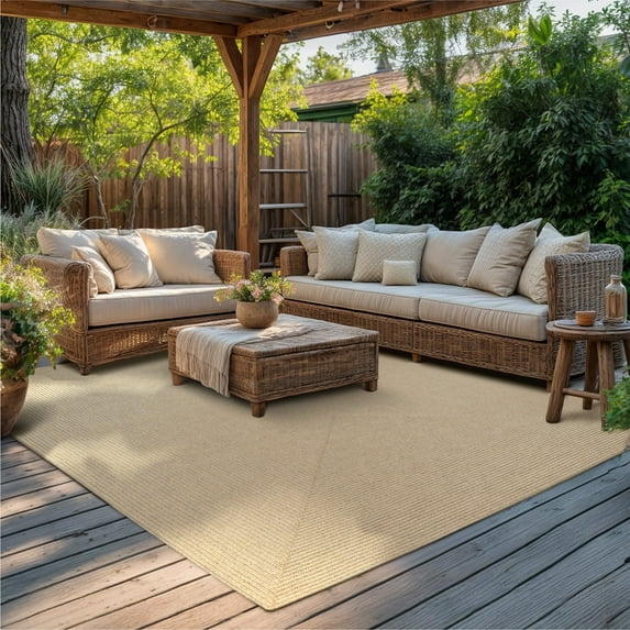 Homespice Biscuit Indoor Outdoor Braided Rugs and Braided Rect Rugs 4x6', The Perfect Solid Color Braided Rug