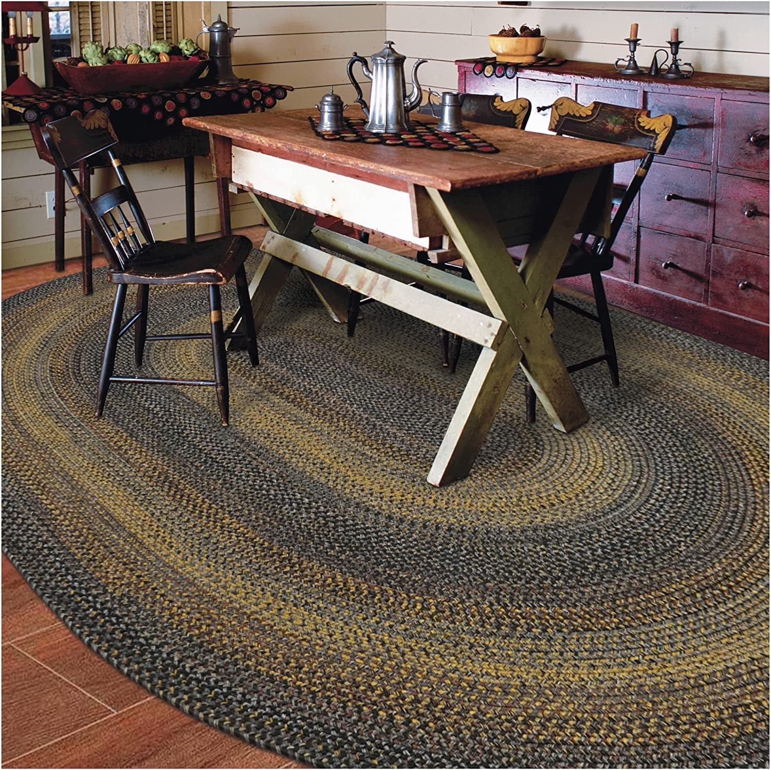 Homespice Black Forest Washable 5x8' Rug For Living Room, Bedroom Rug ...