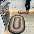 thumbnail image 1 of Homespice Black Mist Small Oval Braided Rugs, Perfect as a Beige and Black Outdoor Rug for Entryways and Primitive Kitchen Rugs Reversible, Waterproof and Washable A Stain Resistant Rug, 20x30 Inches, 1 of 9