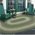 thumbnail image 1 of Homespice - Cedar Ridge Oval Green Braided Rug, Ideal as a Farmhouse Living Room Rug, and Small Rugs for Bedroom - Waterproof, Stain Resistant and Sunlight Safe - Durable Country Rug 4x6' Feet, 1 of 9