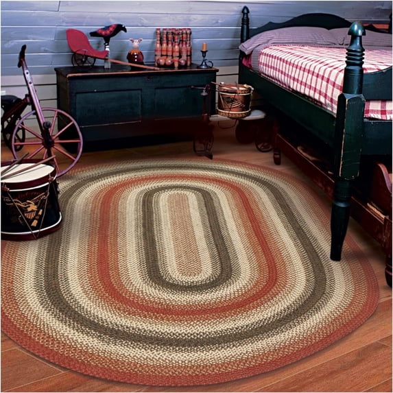 Homespice Chester Braided Area Rugs 4x6' Oval - Ideal Braided Country Rug