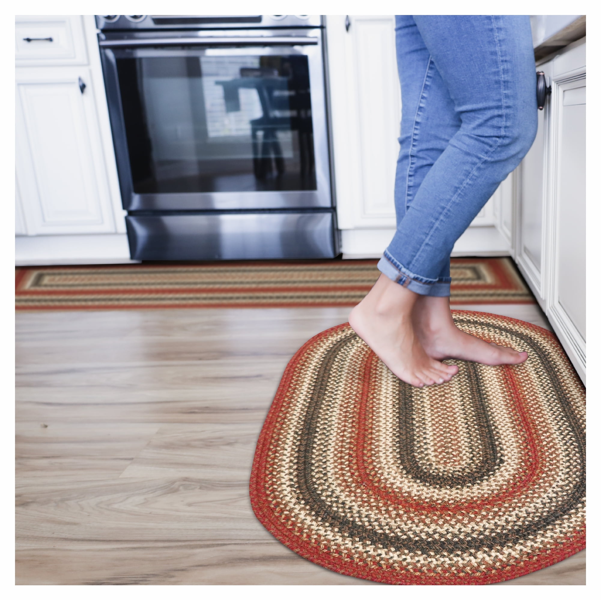 Homespice Chester Oval Braided Rugs 20x30 Perfect for Any Kitchen