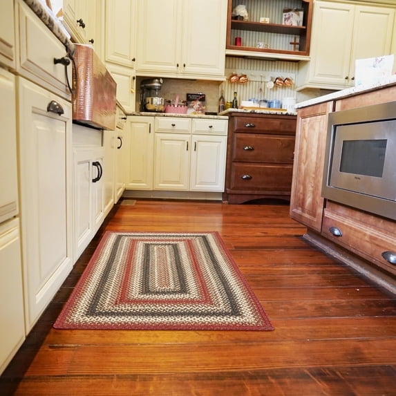 Homespice Chester Red Country Braided Hall Runner 22x72". The Perfect Kitchen Runner Rug
