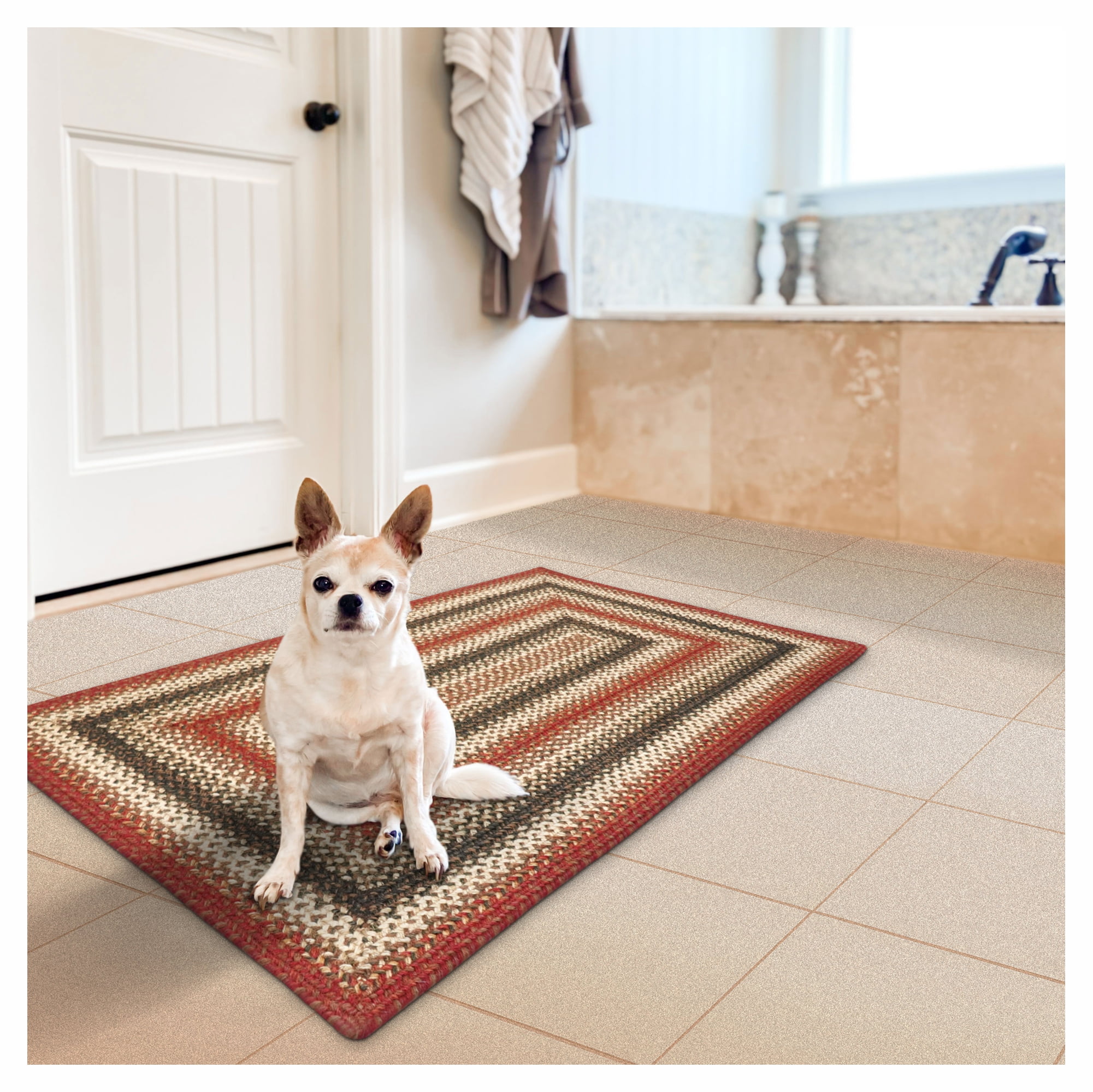 Homespice Chester Red Country Braided Hall Runner 22x72". The Perfect