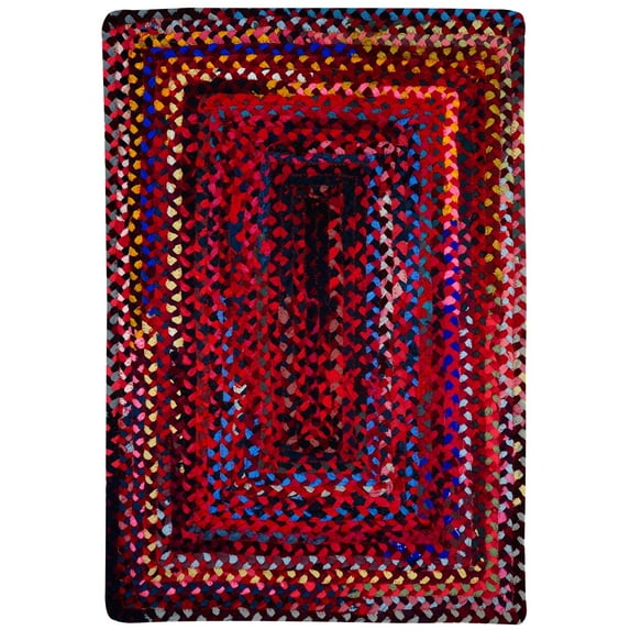 Homespice Chindi 4x6' Indoor Rugs and Hand Braided Red Rug for Bedroom, Game Room, and Study Room, Your Choice for Colorful and Funky Chindi Fabric and Handmade Chindi Rugs