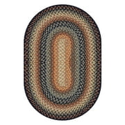 Homespice - Cocoa Bean Oval Braided Rugs, a Luxury Chocolate Brown Area Rug to Use as Country Rugs for Living Room and Bedroom - Premium Printed Fabric, Lays Flat - Soft Braided Cotton Rug, 8x10 Feet