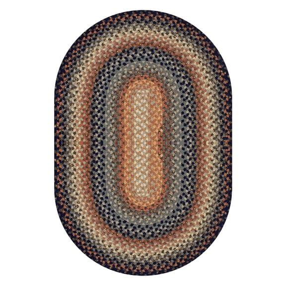 Homespice - Cocoa Bean Oval Braided Rugs, a Luxury Chocolate Brown Area Rug to Use as Country Rugs for Living Room and Bedroom - Premium Printed Fabric, Lays Flat - Soft Braided Cotton Rug, 8x10 Feet