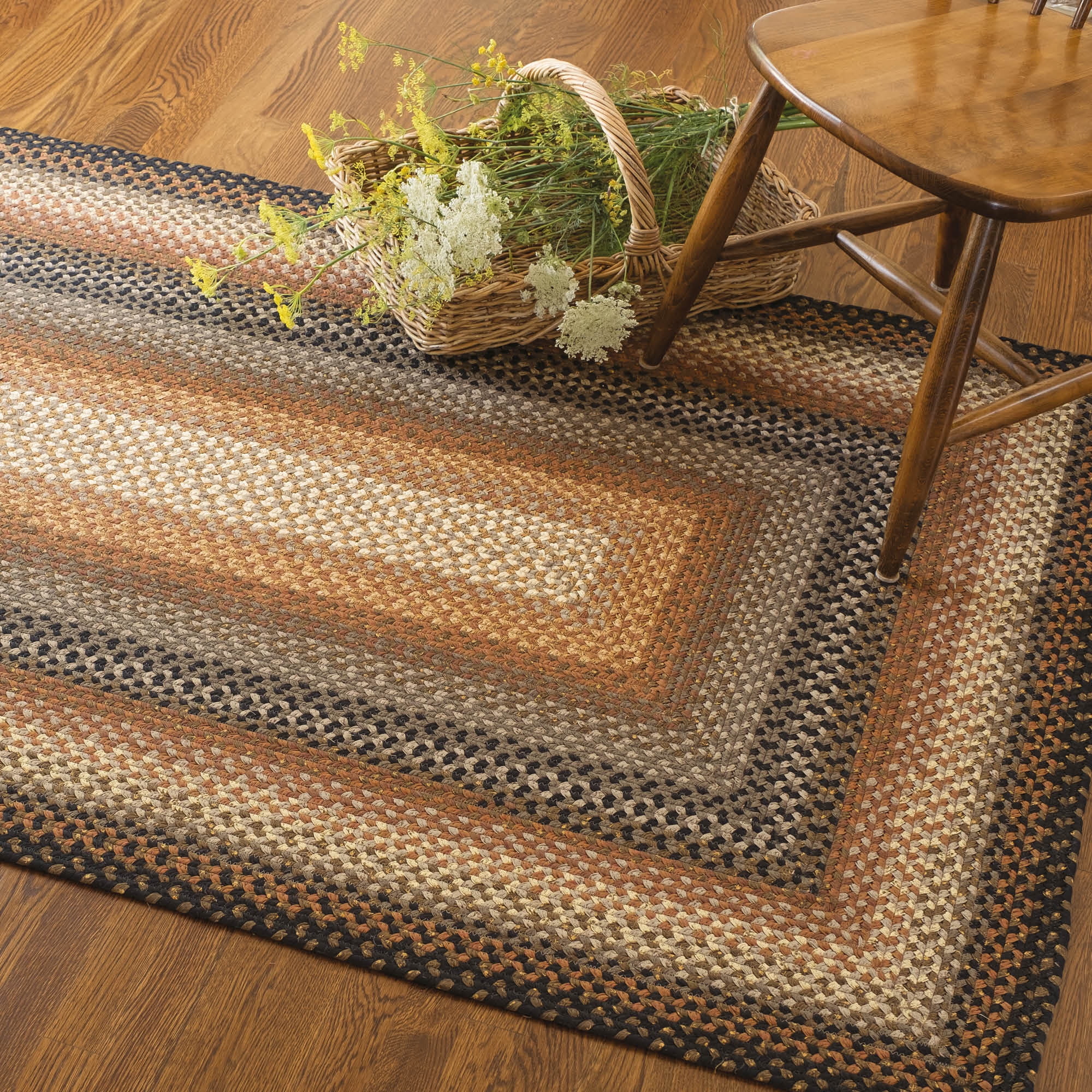 Homespice Cocoa Bean Reversible Black Cotton Rug 20