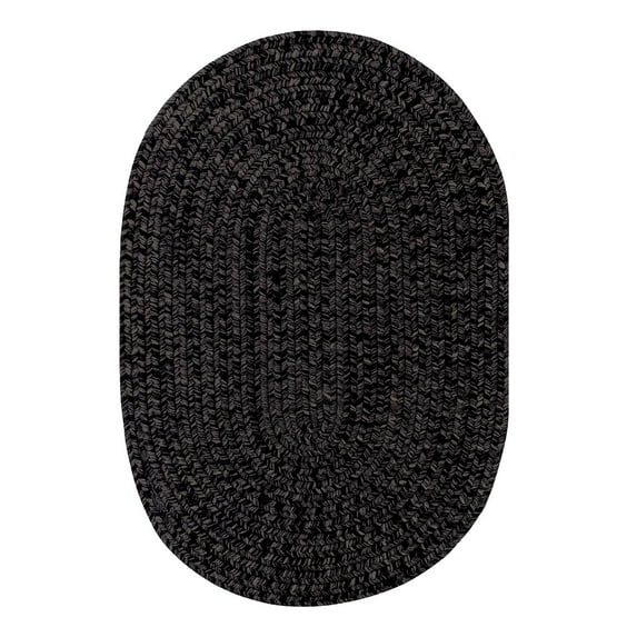 Homespice Decor 5' x 8' Oval Black Ultra Durable Braided Rug