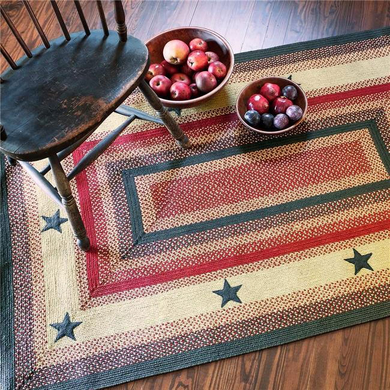 Homespice Decor 515773 6 x 9 ft. Primitive Star Lancaster Jute ...
