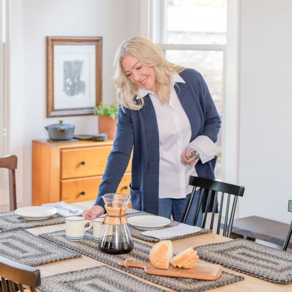 Homespice - Flint Hill 36 Inch Table Runners, a Long and Thick Table Runner of Jute to Use as a Dinner Table Runner - Tightly Stitched, Flawless Edges - Hand braided Grey Table Runner, 11x36 Inches