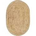 thumbnail image 1 of Homespice George Handcrafted Jute Oval Rugs 6x9', Use These Braided Rugs Anywhere You Want a Rustic Farmhouse Vibe, Natural Jute Rug, 1 of 5