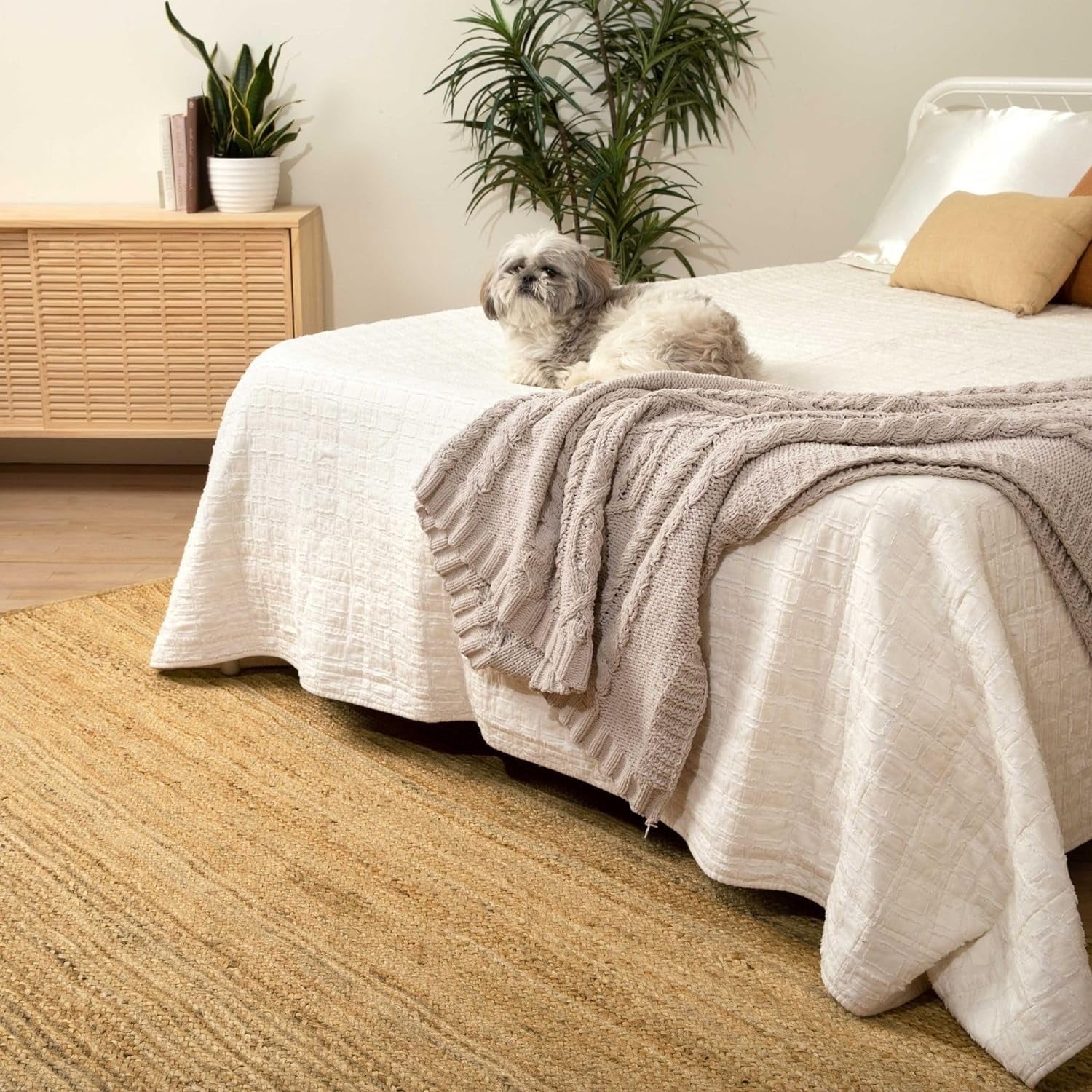 Homespice Jute Braided Rugs 4x6' Perfect for Farmhouse and