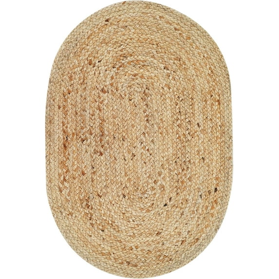 Homespice George Natrual 8x10' Braided Rug for Rustic Home Decor, Enhance Your Home's Aesthetic with Natural Jute Rug
