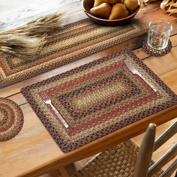 Homespice - Gingerbread 36 Inch Table Runners, a Thick Table Runner of Premium Jute to Use as Country Table Runners - Hand braided, Flawless Edges - Reversible and Long Table Runner, 11x36 Inches