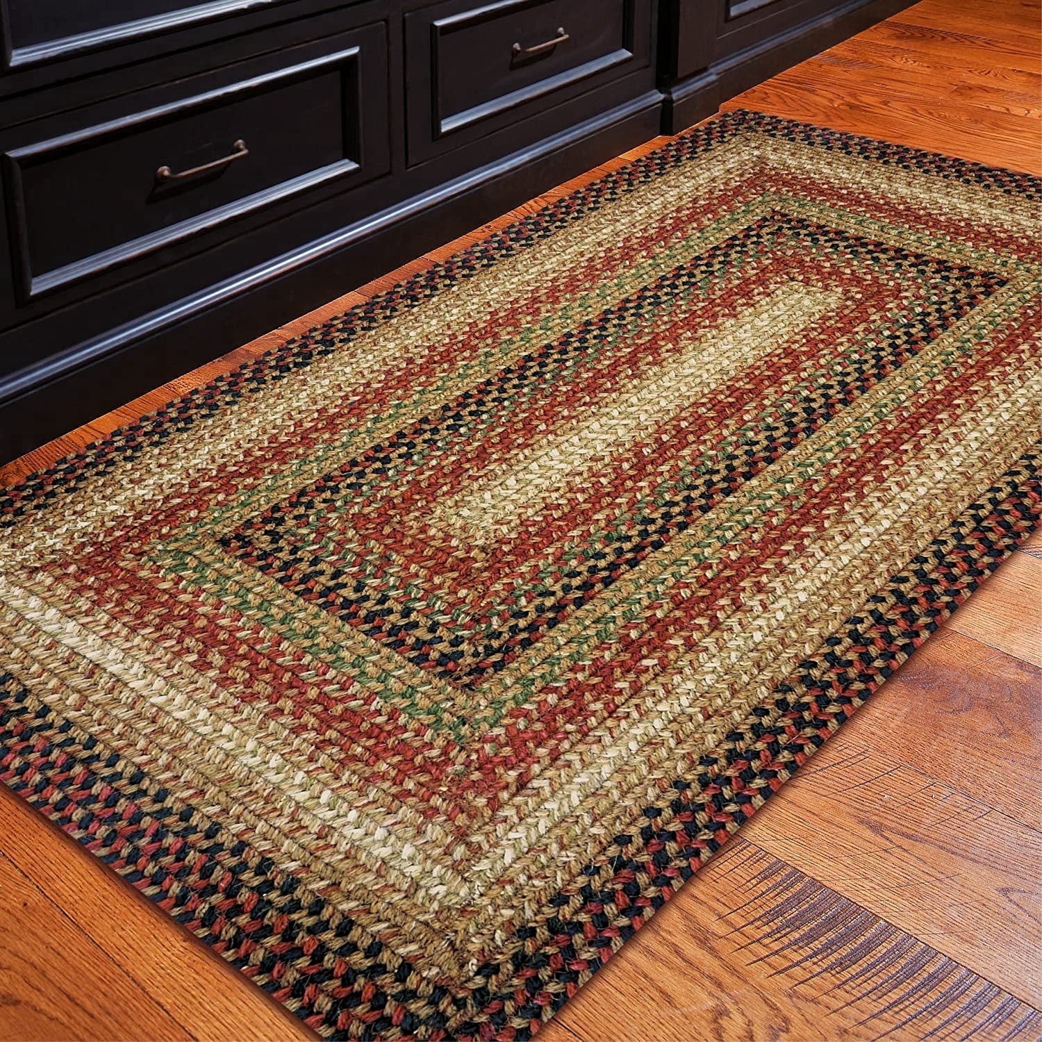 Cornbread Rug Homespice Gingerbread Jute 2x3' Brown Braided Rug, Entryway Rug ...