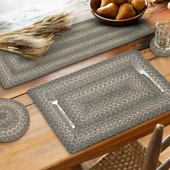Homespice - Grey Cloud Braided Table Runner, a Thick Table Runner of Jute to Use as a Long Table Runner on Dining Table - Tightly Stitched, Flawless Edges - Premium Grey Table Runner, 11x36 Inches