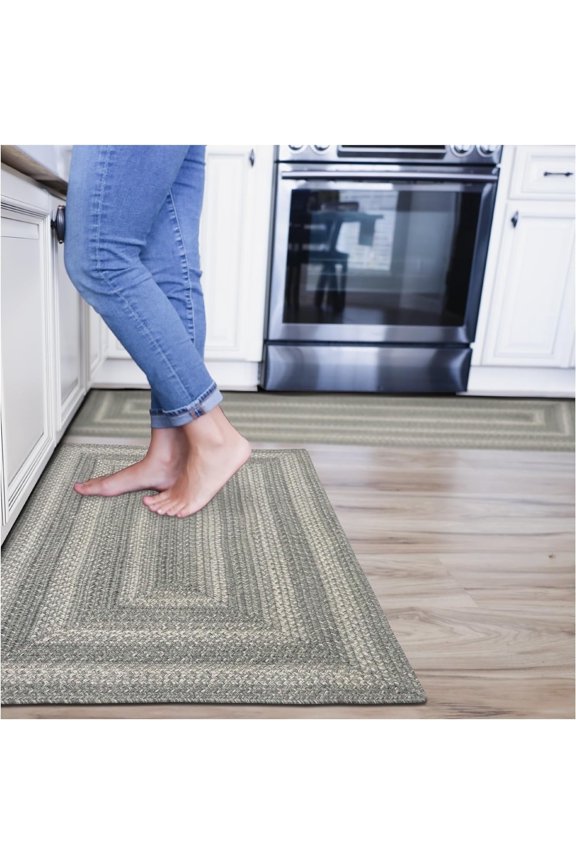 Grey Cloud Gray Braided Runner Rug 22x72" Jute Rug for Hallways, Kitchen, Doorway and Bathroom
