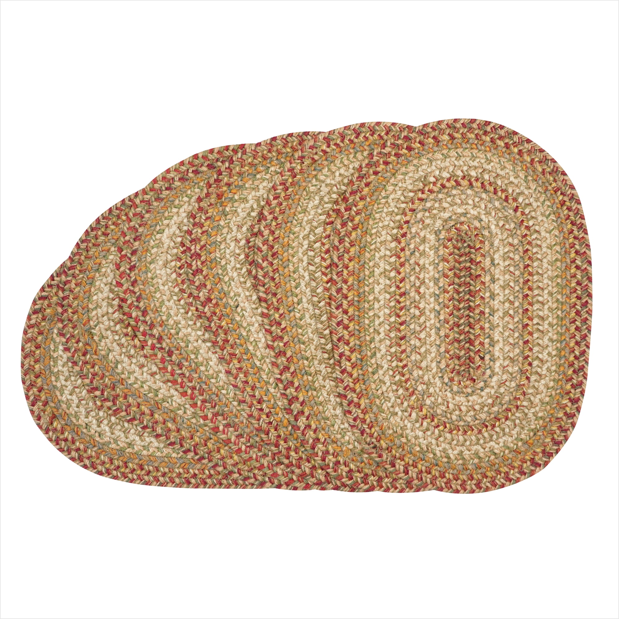 Homespice Harvest Jute Braided Vintage Placemat 13" x 19" Oval ( Pack