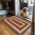 thumbnail image 1 of Homespice Highland Jute Small Braided Rugs 27x45, Rustic Navy & Burgundy Braided Rugs Perfect to Use as Bed Side Rugs for Bedroom, Elegantly Braided Jute Rug, 1 of 9