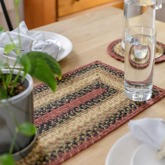 Homespice - Highland Long Table Runner, a Hand Braided Country Table Runner of Premium Jute to Use as a Dinner Table Runner - Rich Multicolors - Old American Style Braided Table Runner, 11x36 Inches