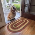 thumbnail image 1 of Homespice Highland Oval Braided Rugs 20x30, Ideal Country Style Kitchen Mat & Indoor Entry Rug in Navy and Burgundy Colors, A Great, Durable, Jute Small Braided Rug, 1 of 9