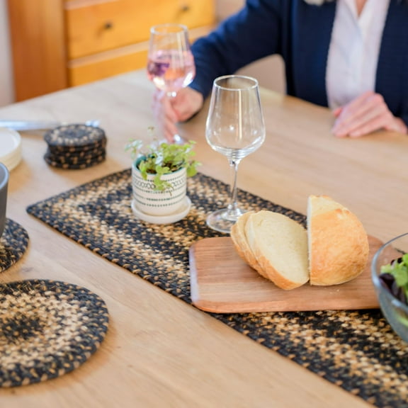 Homespice - Kilimanjaro 36 Inch Table Runners, a Thick Table Runner of Premium Jute to Use as Primitive Table Runners - Hand braided, Flawless Edges - Reversible and Long Table Runner, 11x36 Inches