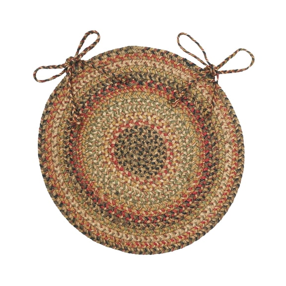 Homespice Kingston 15in Round ( Set Of 2 ) Jute Braided Tan Chair Pad