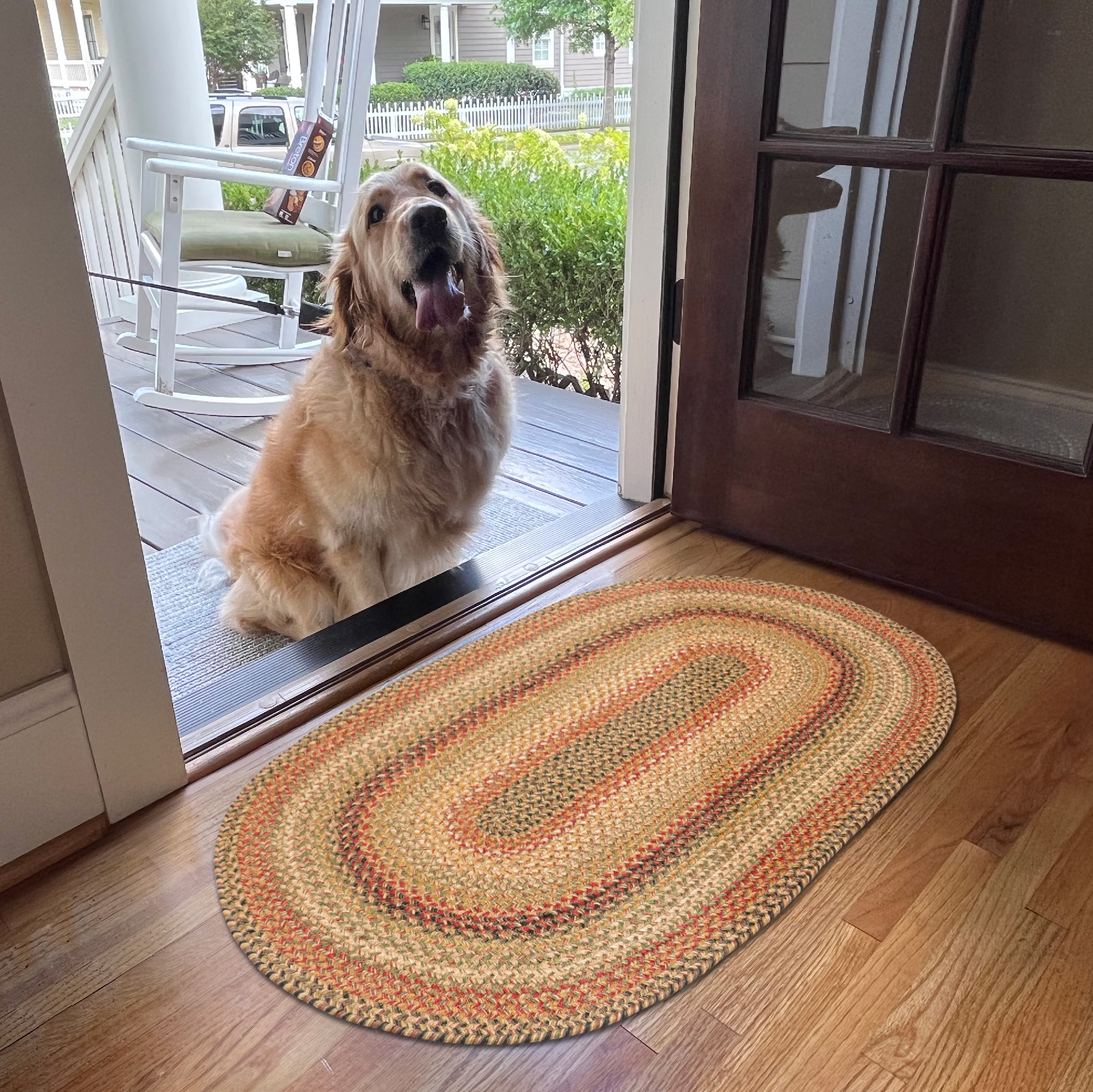 Homespice Kingston Jute 20x30" Tan Braided Rug, Oval Rug, Entryway Rug