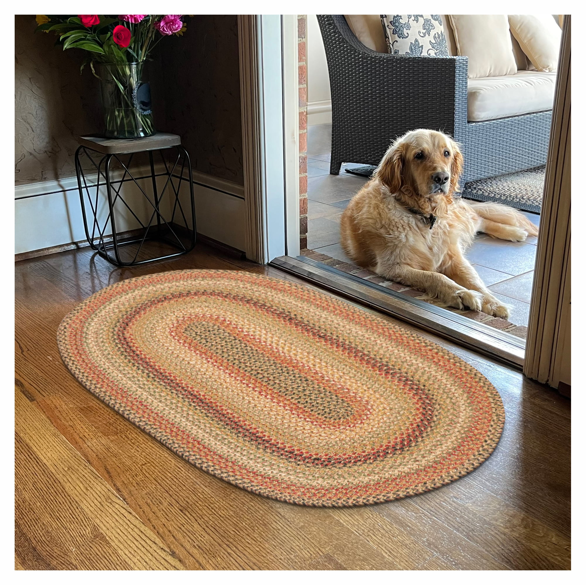 Homespice Kingston Jute 2x3' Brown Braided Rug, Oval Rug, Entryway Rug