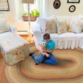 thumbnail image 1 of Homespice Kingston Jute Braided Area Rug, 8' x 10' Oval Multi Color, Reversible, Natural Jute Yarn Rustic, Country, Primitive, Farmhouse Style, 1 of 9