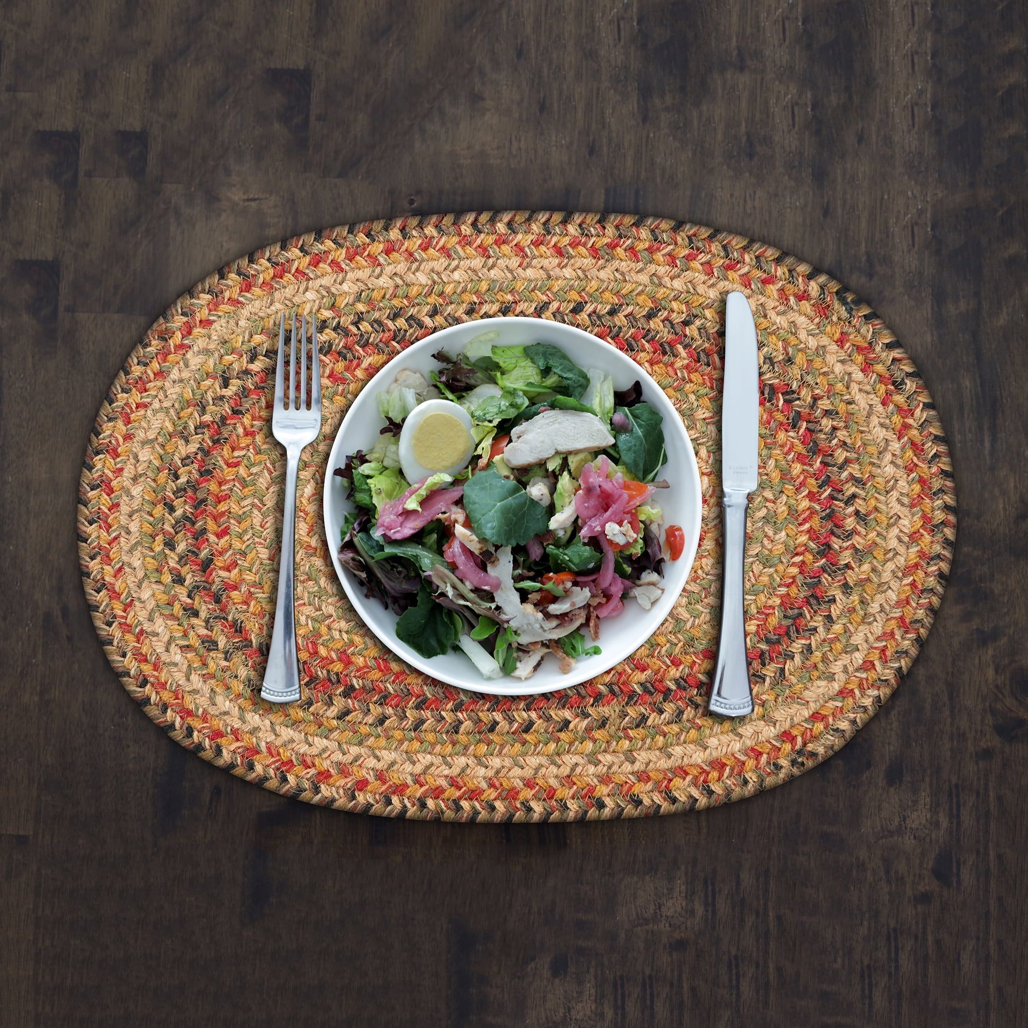 Homespice Kingston Jute Table Mat 10x15" Oval (Set of 4) Placemat For ...
