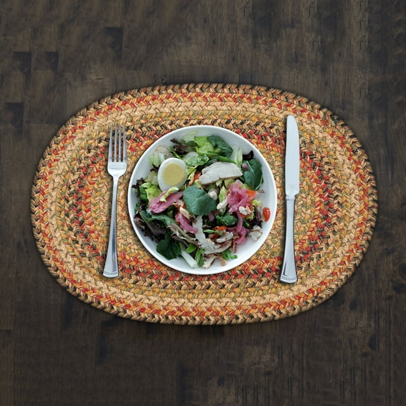 Homespice Kingston Jute Table Mat 10x15" Oval (Set of 4) Placemat For Spoon Rest, Table Protection and Vintage Decor