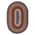 thumbnail image 1 of Homespice Log Cabin Step Reversible Red Cotton Rug 20" x 30" Oval Braided Area Rug, 1 of 6