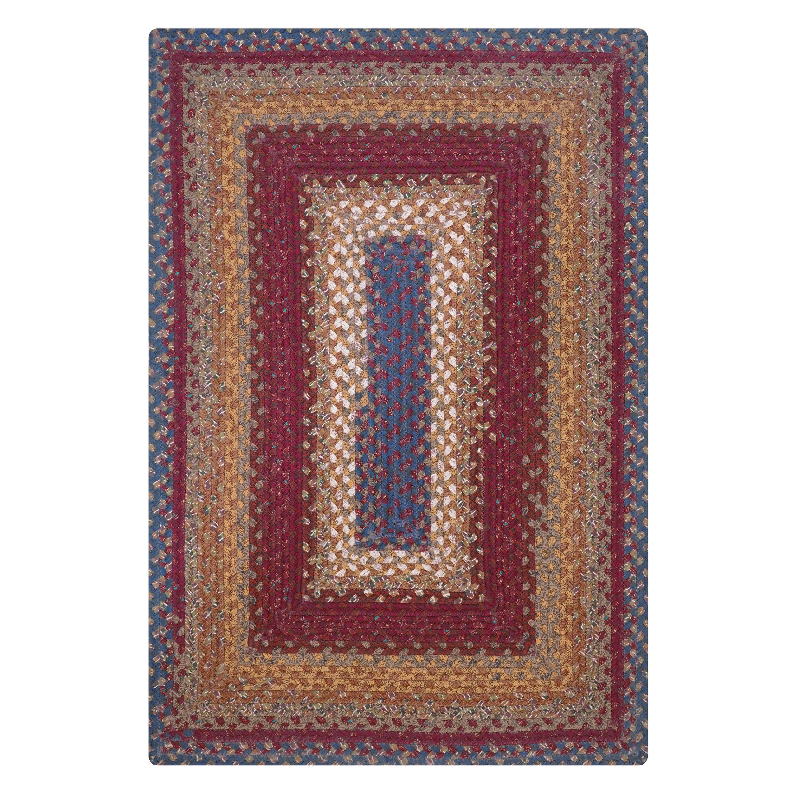 Homespice Log Cabin Step Reversible Red Cotton Rug 27
