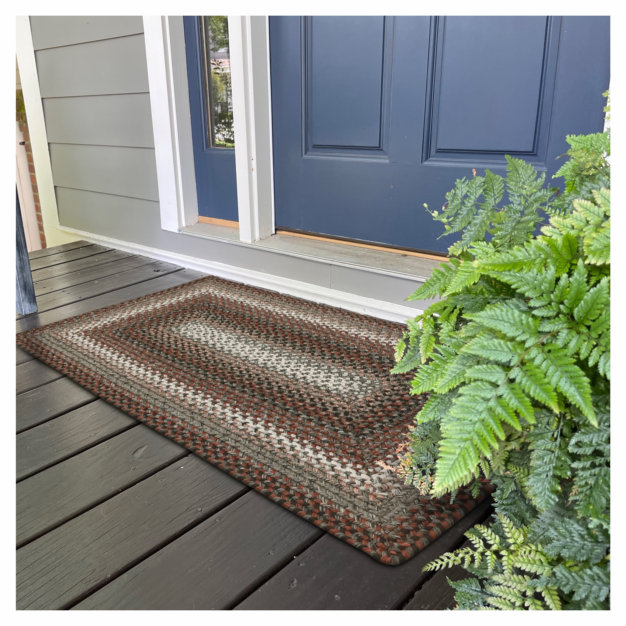 Midnight Moon Brown and Gray Braided Wool Runner Rug