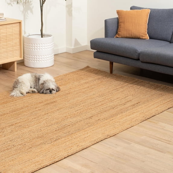Homespice Natural Jute Braided Area Rug 6x9' to Enhance Your Space with Handspun Braided Rug with Natural Rug Charm