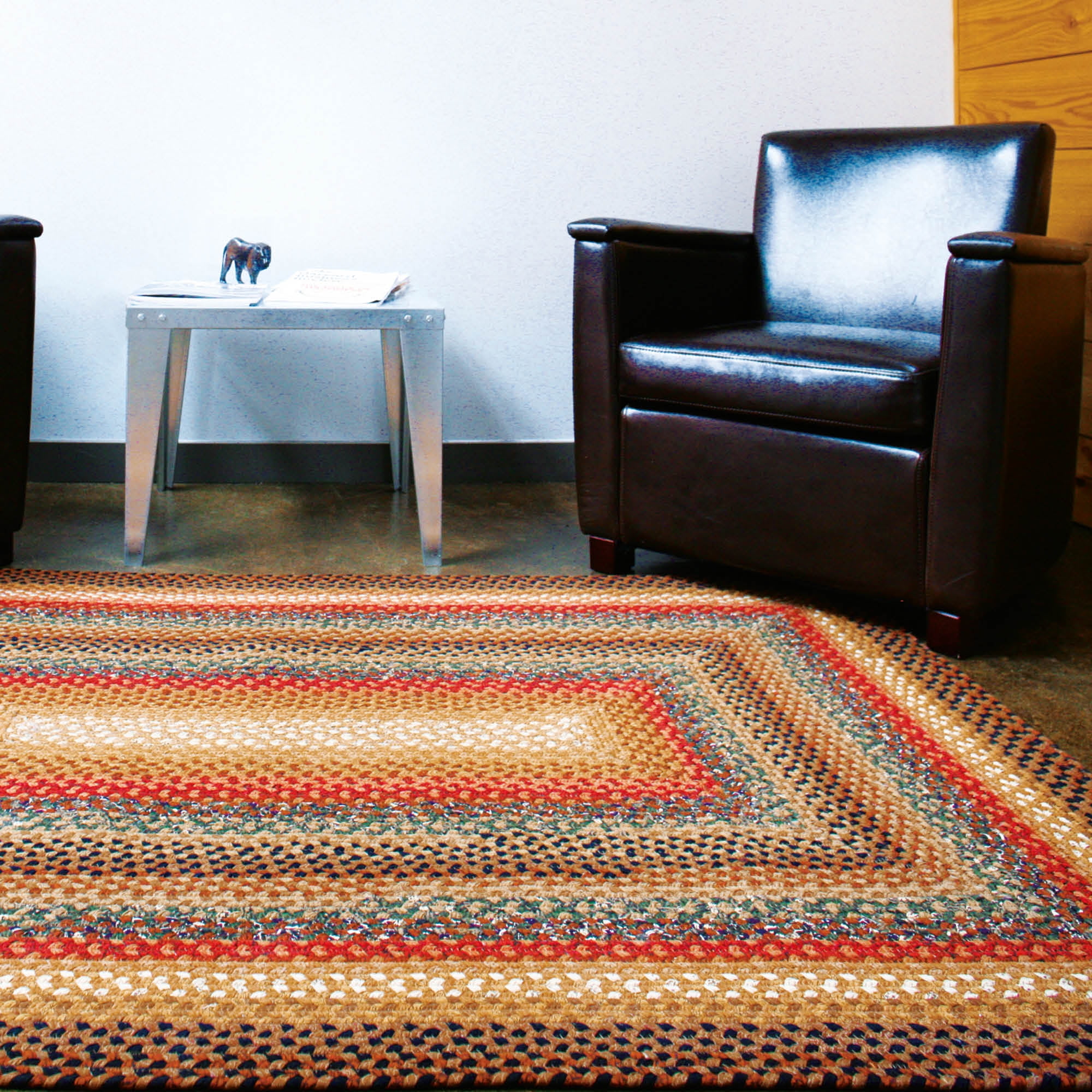 Homespice Peppercorn Reversible Brown Cotton Rug 8' x 10' Rect. Braided