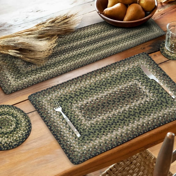 Homespice - Pinecone 36 Inch Table Runners, a Thick Table Runner of Premium Jute to Use as Country Table Runners - Tightly Stitched, Flawless Edges - Hand Braided Green Table Runners, 11x36 Inches