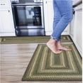 thumbnail image 1 of Homespice Pinecone Braided Country Rug 27x45 Green Rustic Entryway Rug and Country Kitchen Rugs, 1 of 8