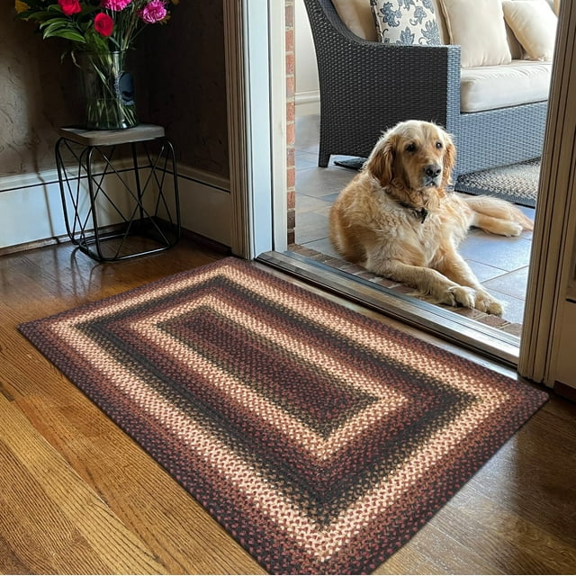 Homespice Prescott Jute Braided Rug 20x30in Rect BlackRedBrownCream