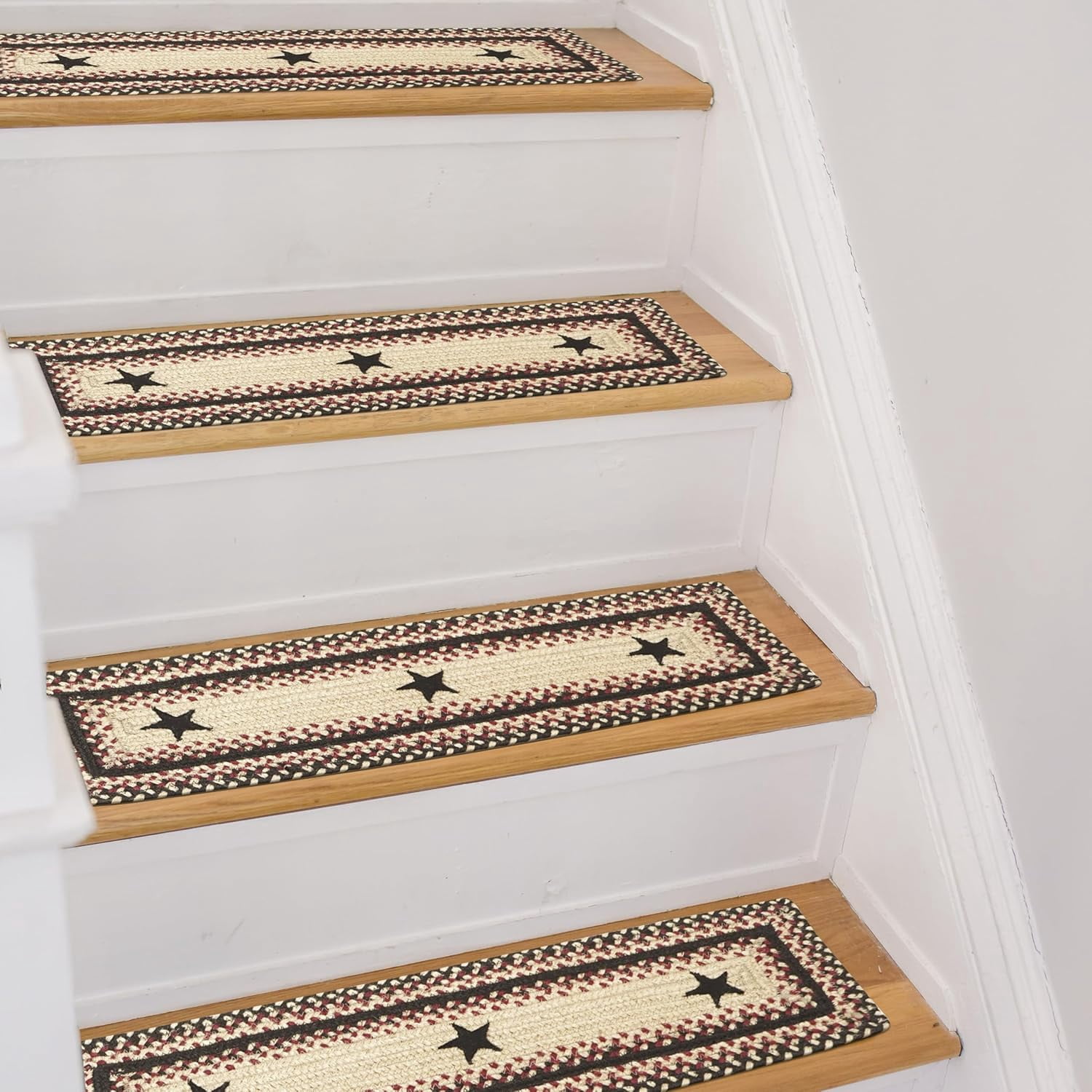 Homespice Primitive Star Gloucester Premium Jute Braided Stair Tread 8 ...