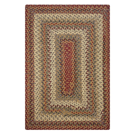 Homespice Pumpkin Pie Reversible Red Cotton Rug 20" x 30" Rect. Braided Area Rug