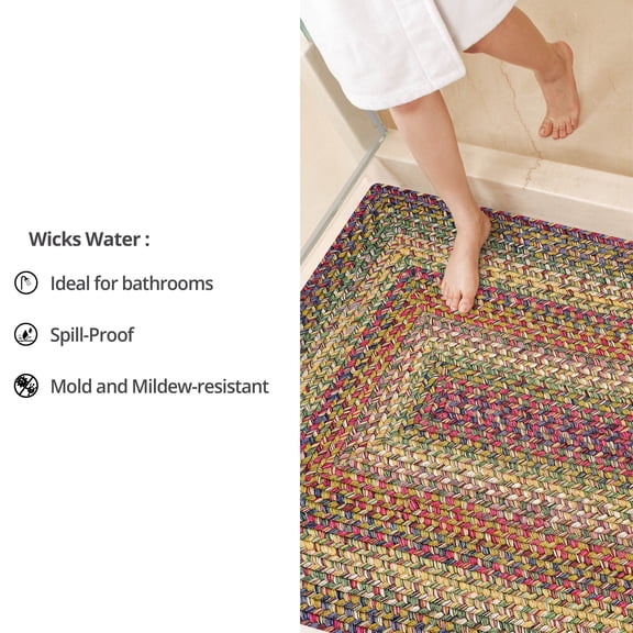 Homespice Decor - 20 x 30" Oval Rainforest Ultra Durable Braided Rug