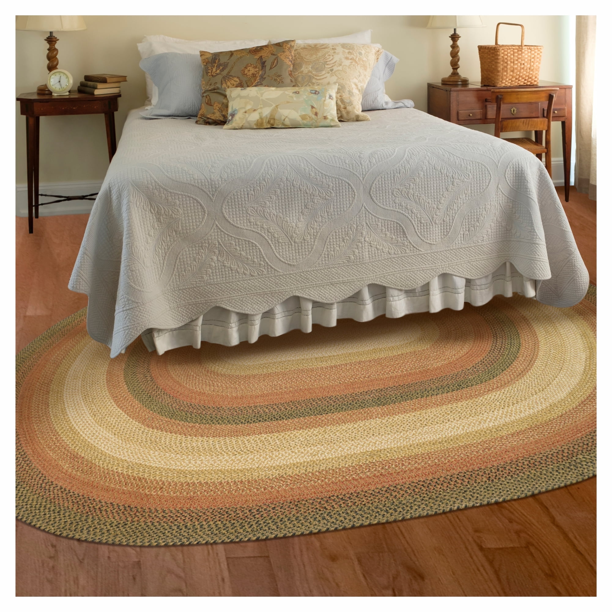 Homespice Russett Jute Brown 4x6' Braided Rugs Oval Rugs for Living