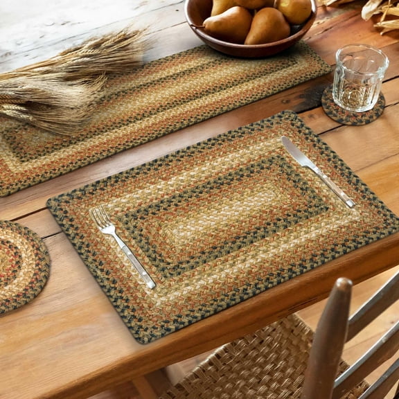 Homespice - Russett Long Table Runner, a Durable and Thick Table Runner to Use as Side Table Runners on Dining Table - Crafted from Premium Jute - Multicolor Hand Braided Runner, 11x36 Inches